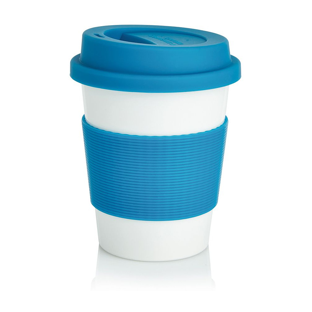 Стакан биоразлагаемый "P432.88", 350 мл, белый, синий