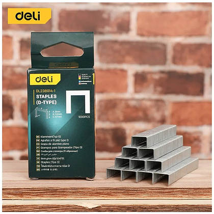 Скоба D Deli EDL238014-1, 12х11,2 мм, 1000 шт. - 5