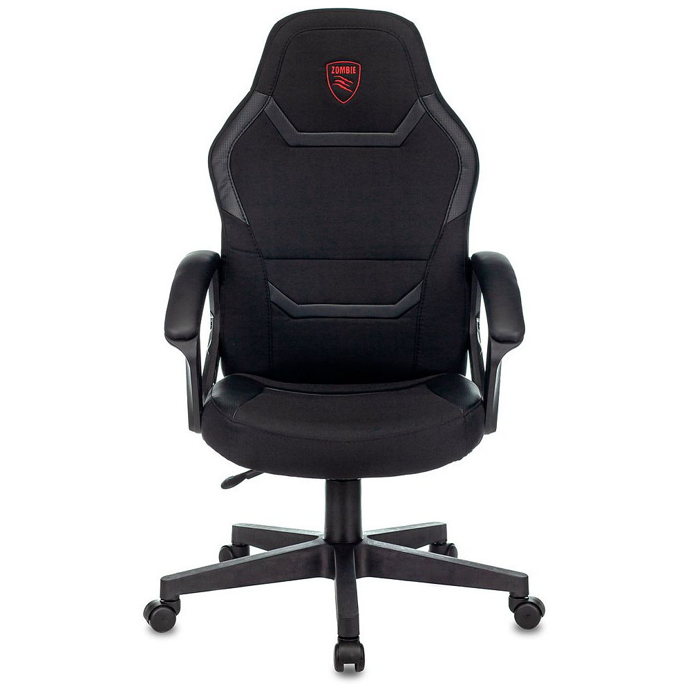 Кресло игровое Бюрократ "Zombie 10", ткань, экокожа, пластик, черный - 2