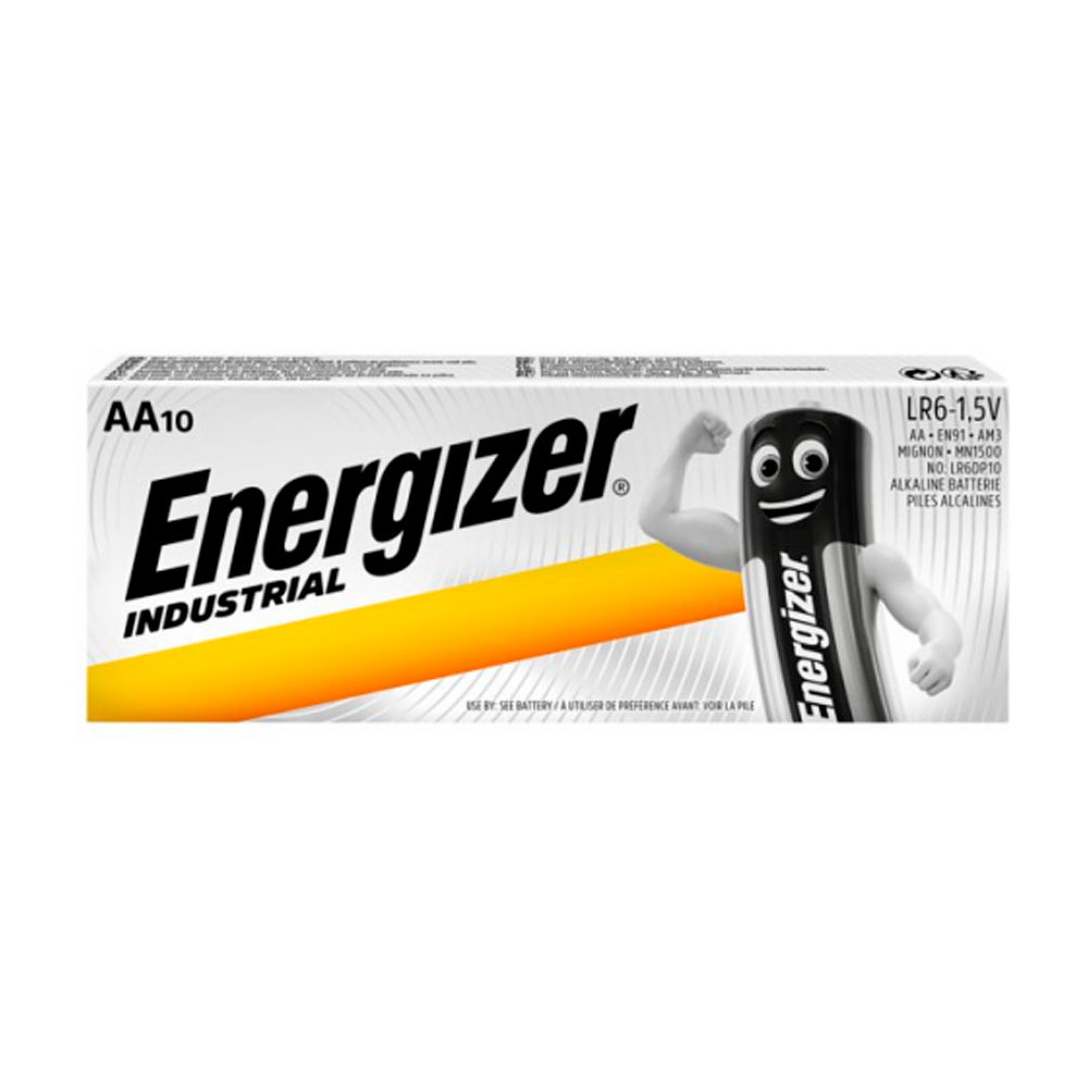 Батарейки алкалиновые Energizer "Industrial AA/LR6", 10шт, щелочные
