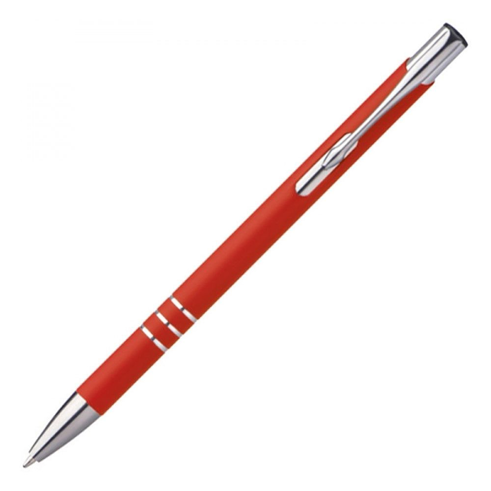 Ручка шариковая автоматическая "New Jersey", 0.7 мм, красный, серебристый, стерж. синий - 3