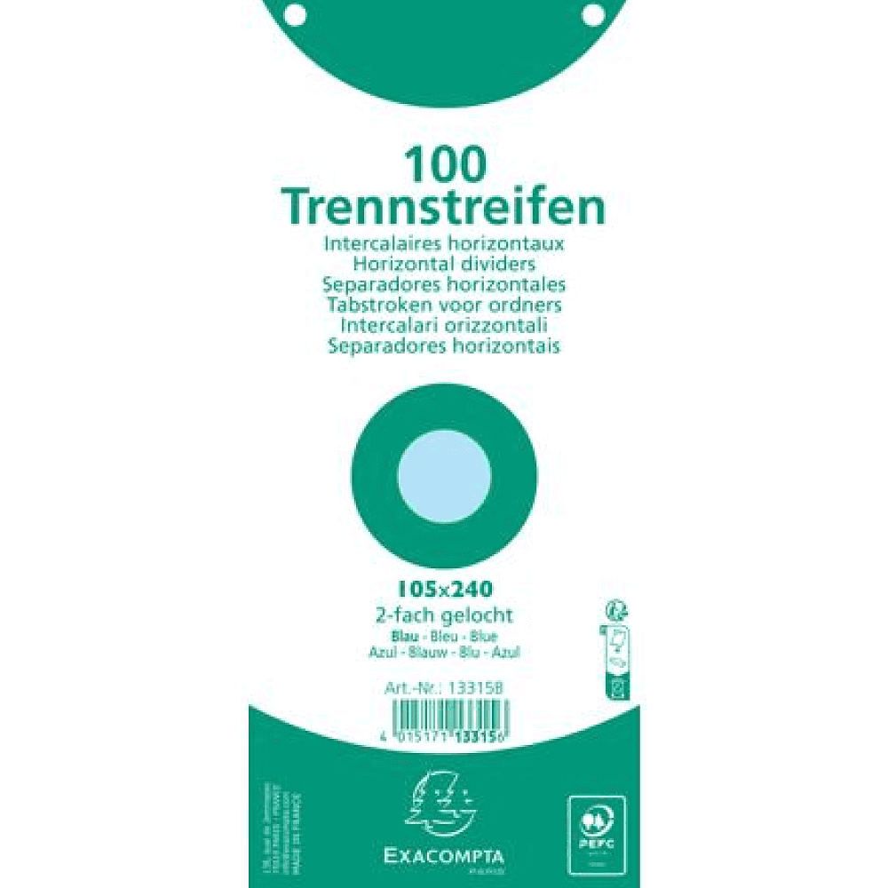 Разделитель для документов "Exacompta" картонный, голубой - 3