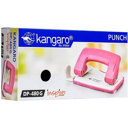Дырокол Kangaro "DP-480G Inspiro", 12 листов, красный, бежевый - 3