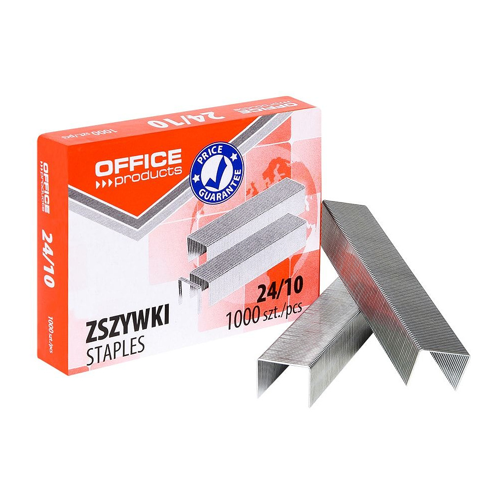 Скобы "Office Products", 24/10, 1000 шт, металлик