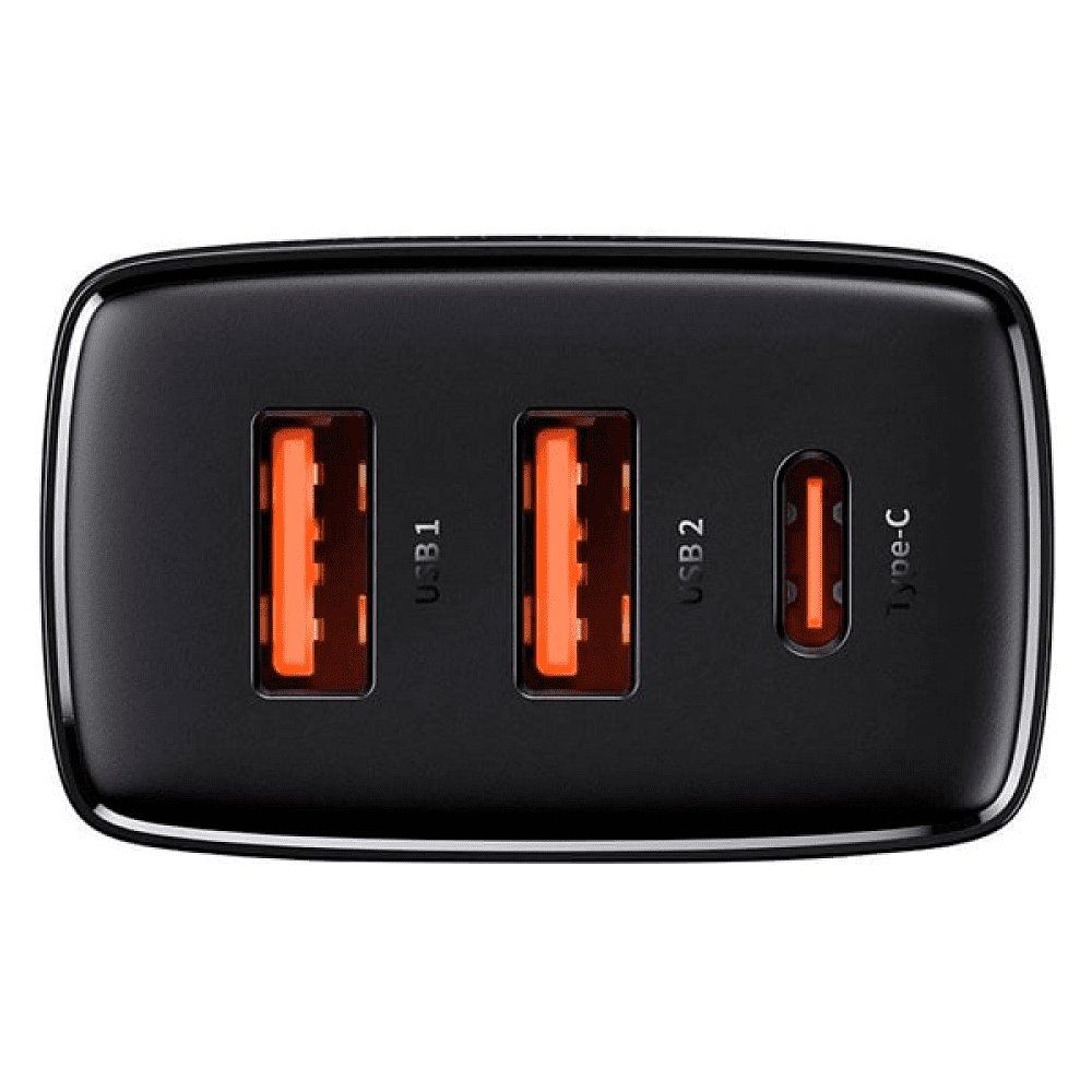 Сетевое зарядное устройство Baseus CCXJ-E01 Compact Quick Charger 2U+C 30W Black - 2