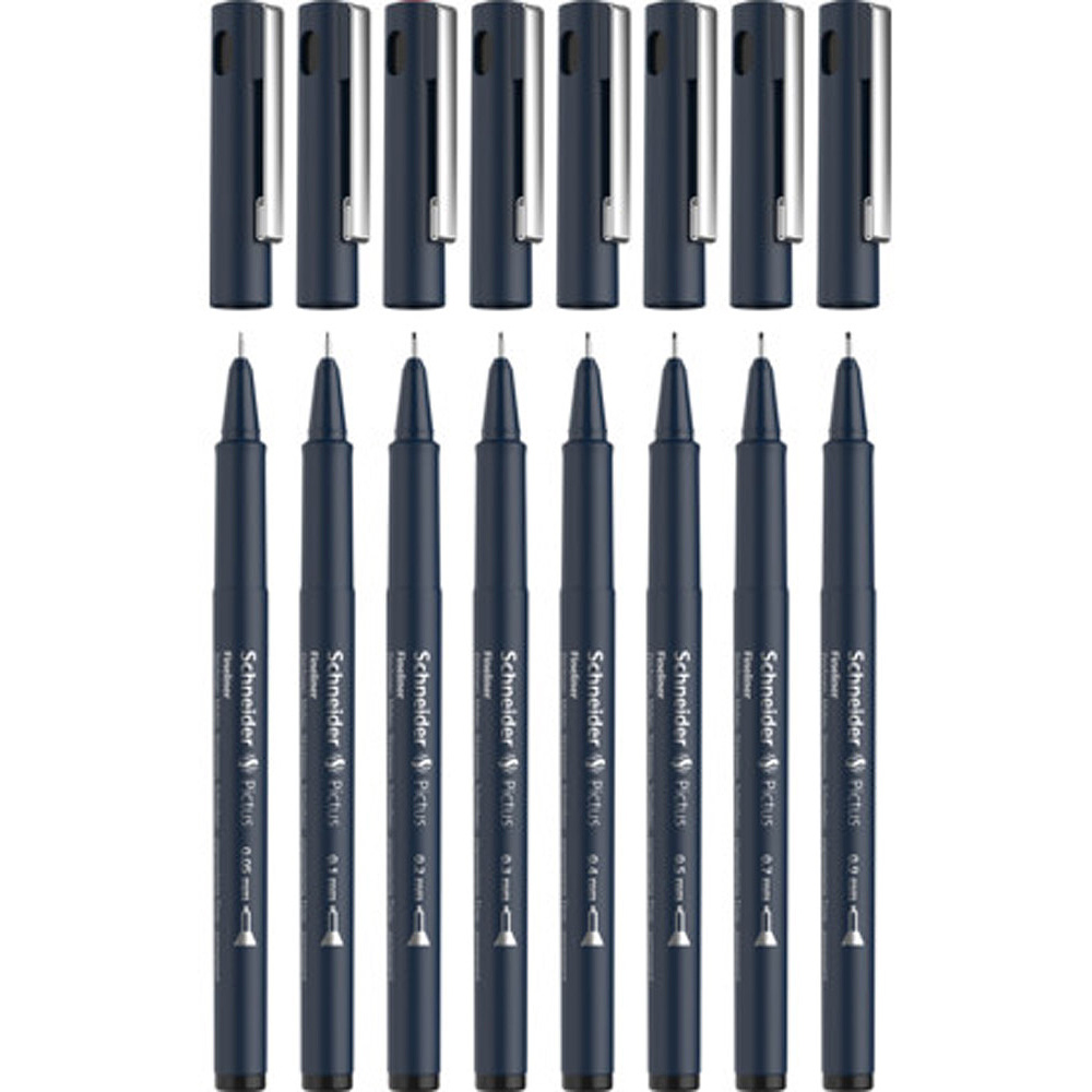 Набор ручек капиллярных "Schneider Fineliner Pictus", 8 шт - 2