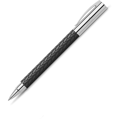 Ручка-роллер "Leaves 3D", 1.0 мм, чёрный, серебристый, стерж. черный