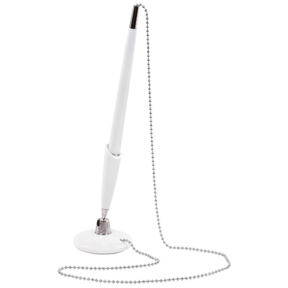 Ручка шариковая на подставке "Стэнд-Пен", 0.5 мм, белый, стерж. синий