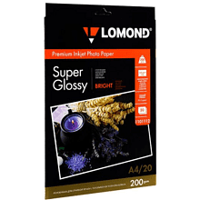 Фотобумага суперглянцевая ярко-белая для струйной фотопечати "Lomond"