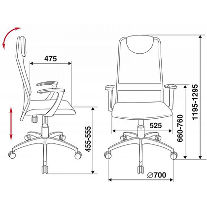 Кресло для руководителя "Бюрократ KB-8/DG", ткань, пластик, синий - 2