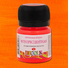 Краска акриловая неон "Декола", 336 красная светлая, 20 мл., банка