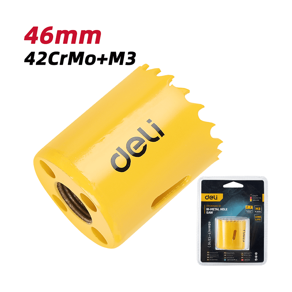 Коронка биметаллическая Deli YS EDH-SKK046-E1, 46 х 38 мм, М14 - 2