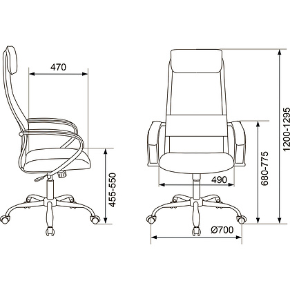 Кресло руководителя "Бюрократ CH-607SL TW-01 Neo Black", сетчатая ткань, хром, черный - 13