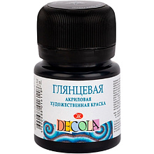 Краска акриловая глянцевая "Декола", 810 черная, 20 мл., банка