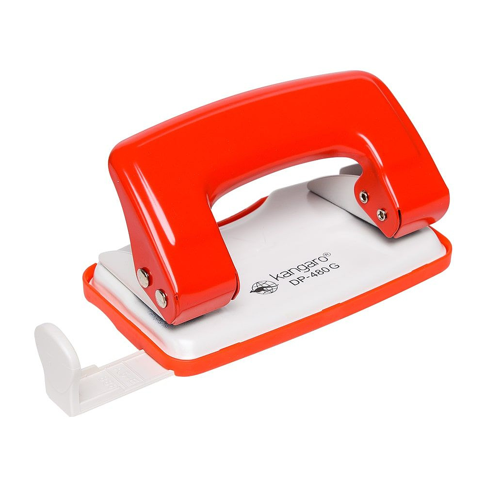 Дырокол Kangaro "DP-480G Inspiro", 12 листов, красный, бежевый