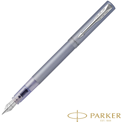 Ручка перьевая Parker "Vector XL Silver Blue", M, серебристый, патрон синий