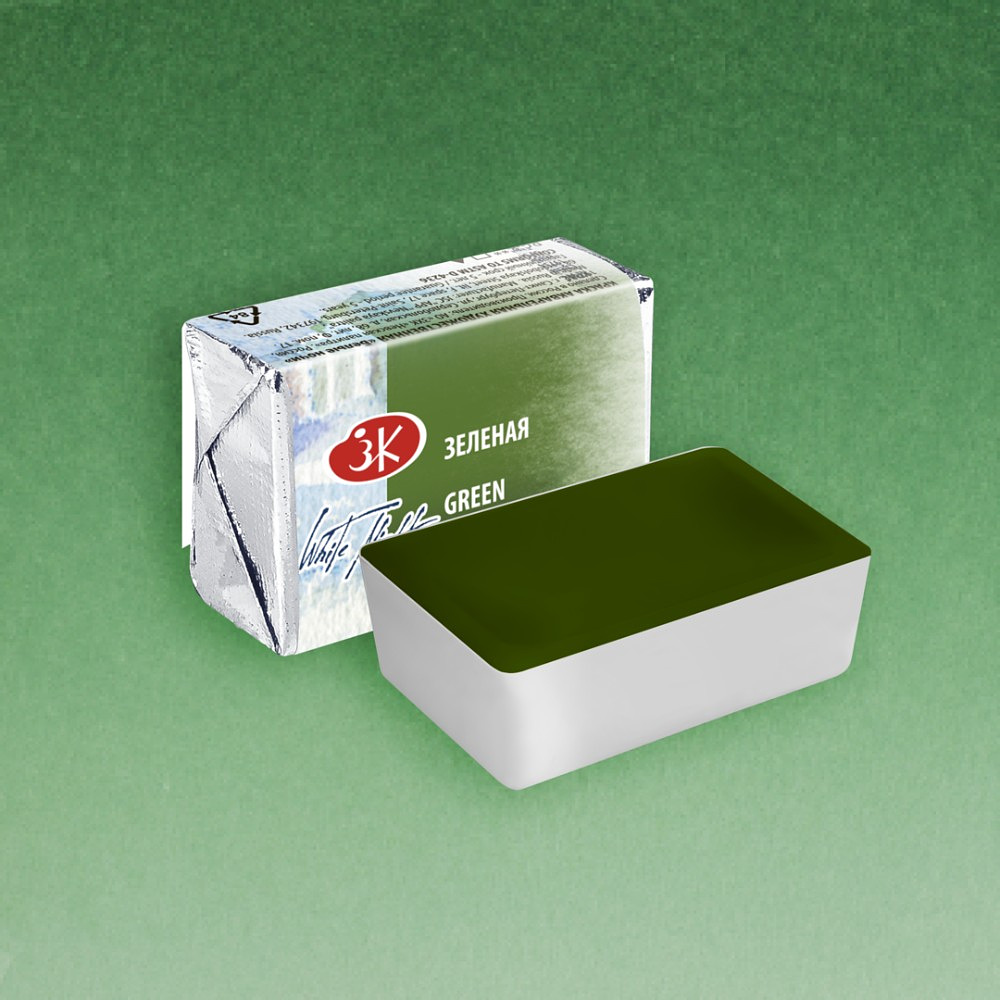 Краски акварельные "Белые ночи", 725 зеленая, кювета - 2