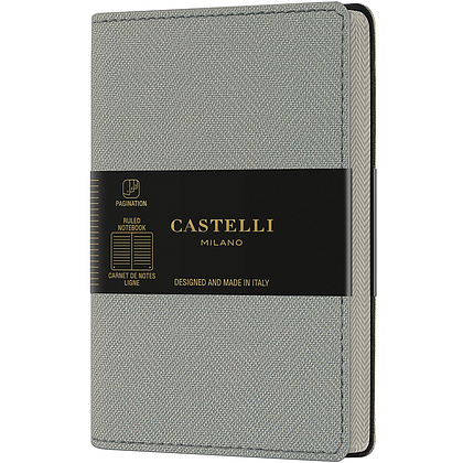 Блокнот Castelli Milano "Harris Oyster Grey", A6, 96 листов, линованный, серый