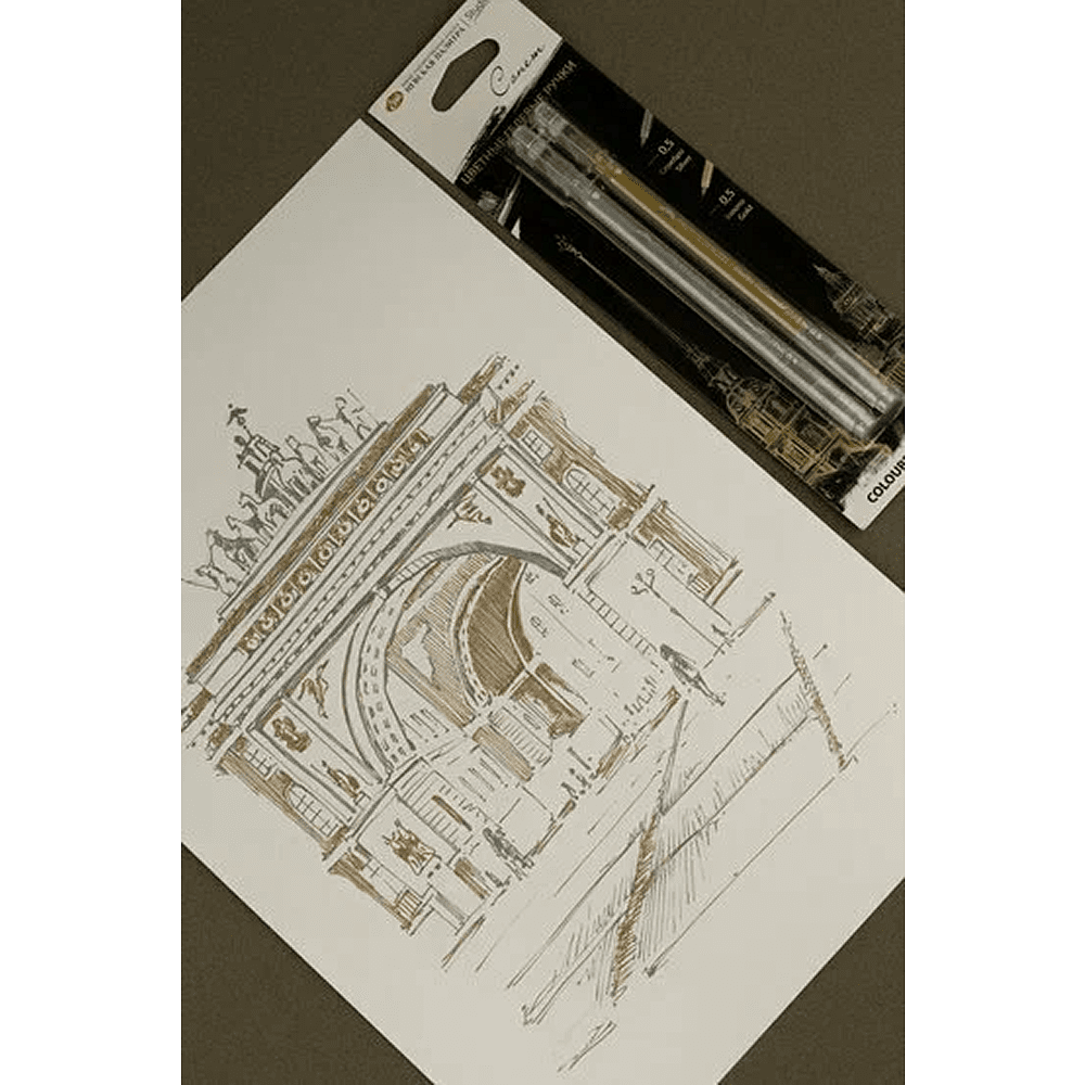 Ручка гелевая "Сонет", 0.5 мм, 2 шт., серебро, золото - 9