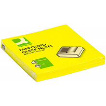 Бумага для заметок "Q-Connect Brilliant Z-Notes", 76x76 мм, 100 листов, желтый неон