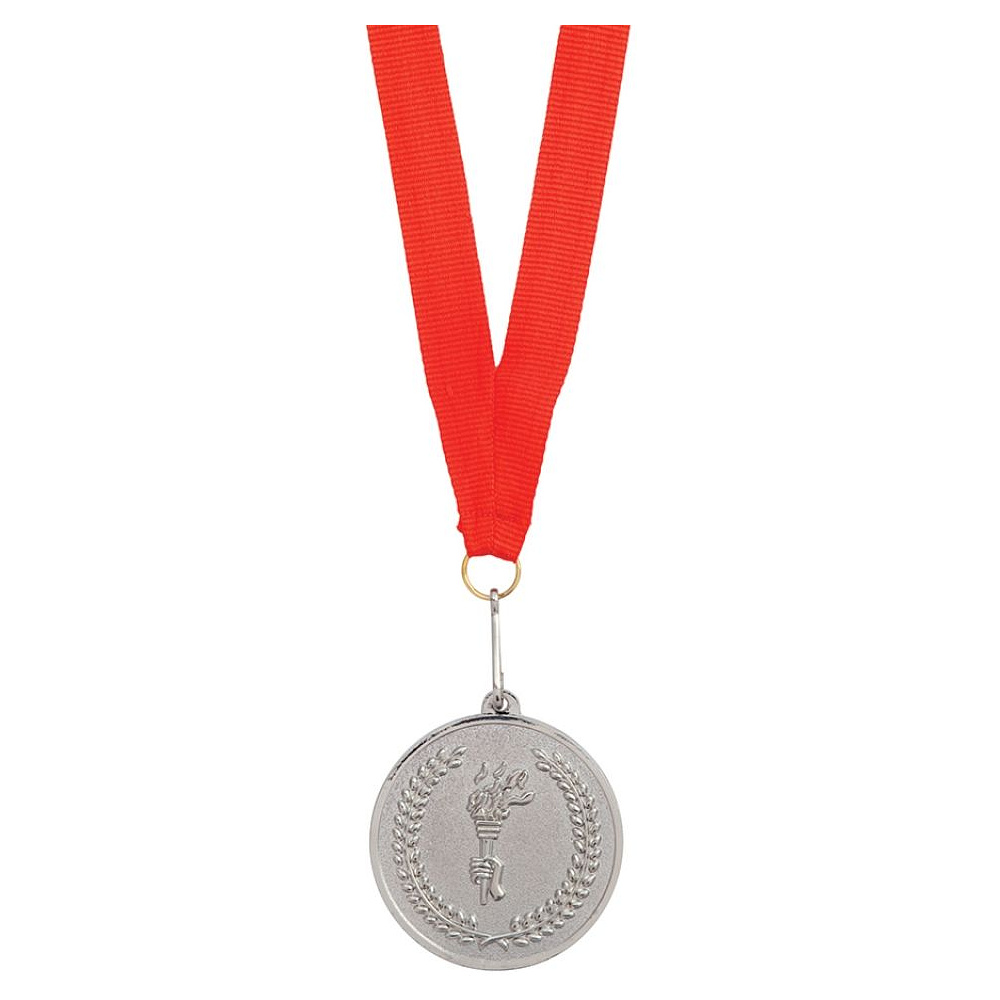 Медаль наградная на ленте d5 см "Серебро" метал., серебристый - 3