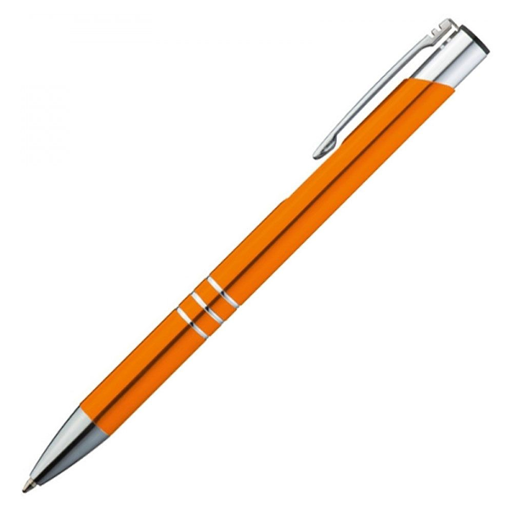 Ручка шариковая автоматическая "Ascot", 0.7 мм, оранжевый, серебристый стерж. синий - 2