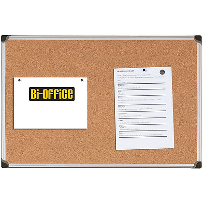 Доска пробковая в алюминиевой рамке "Bi-Office", 60x90 см