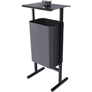 Урна уличная для мусора СТАНДАРТ с пепельницей, 35 л, металл, серый