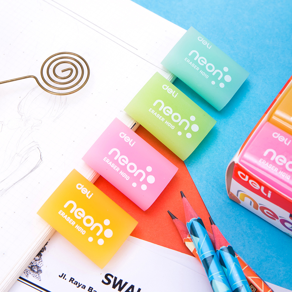 Ластик Deli "Neon", ассорти - 4