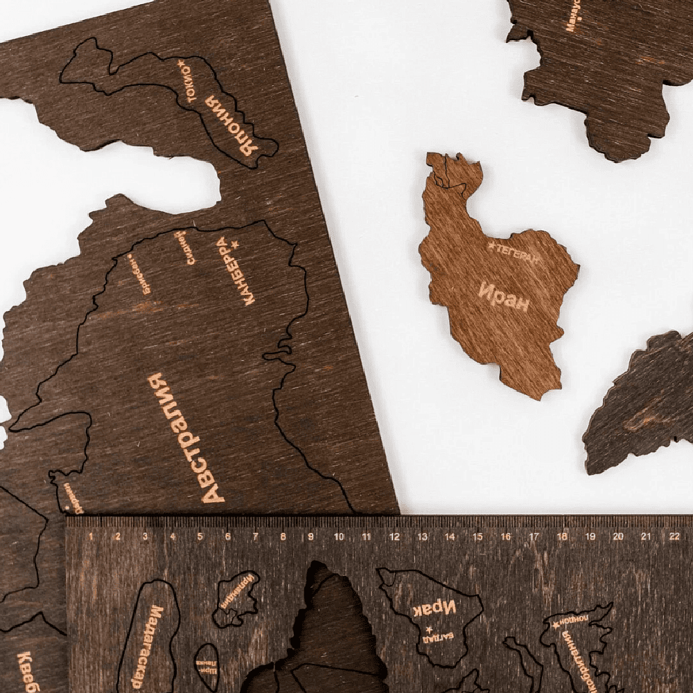 Декор на стену "Карта мира" многоуровневый, венге, XXL 3150, 100х181 см - 4