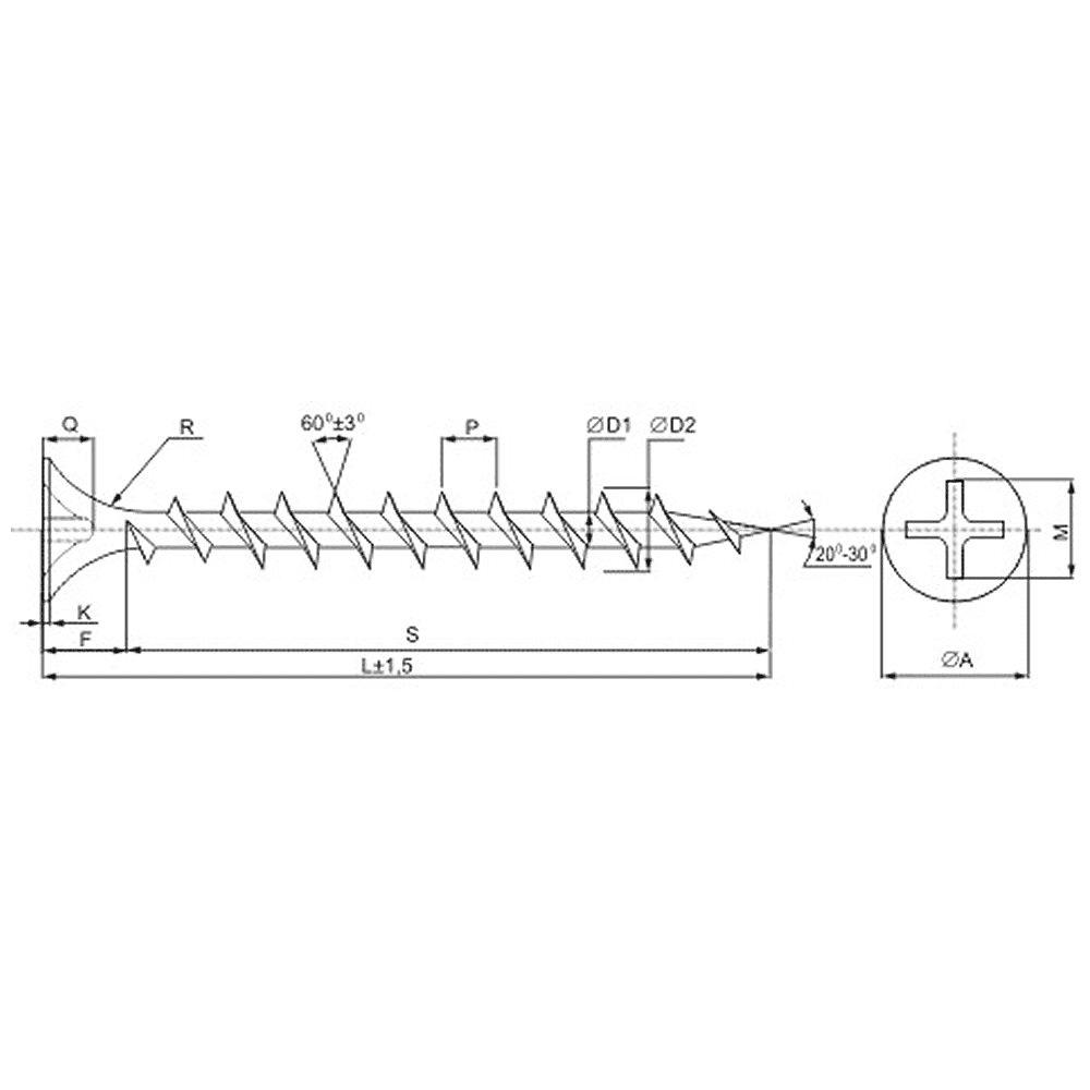 Саморез 4.8х110 мм для монтажа ГКЛ к дереву, фосфат, 250 шт. - 2