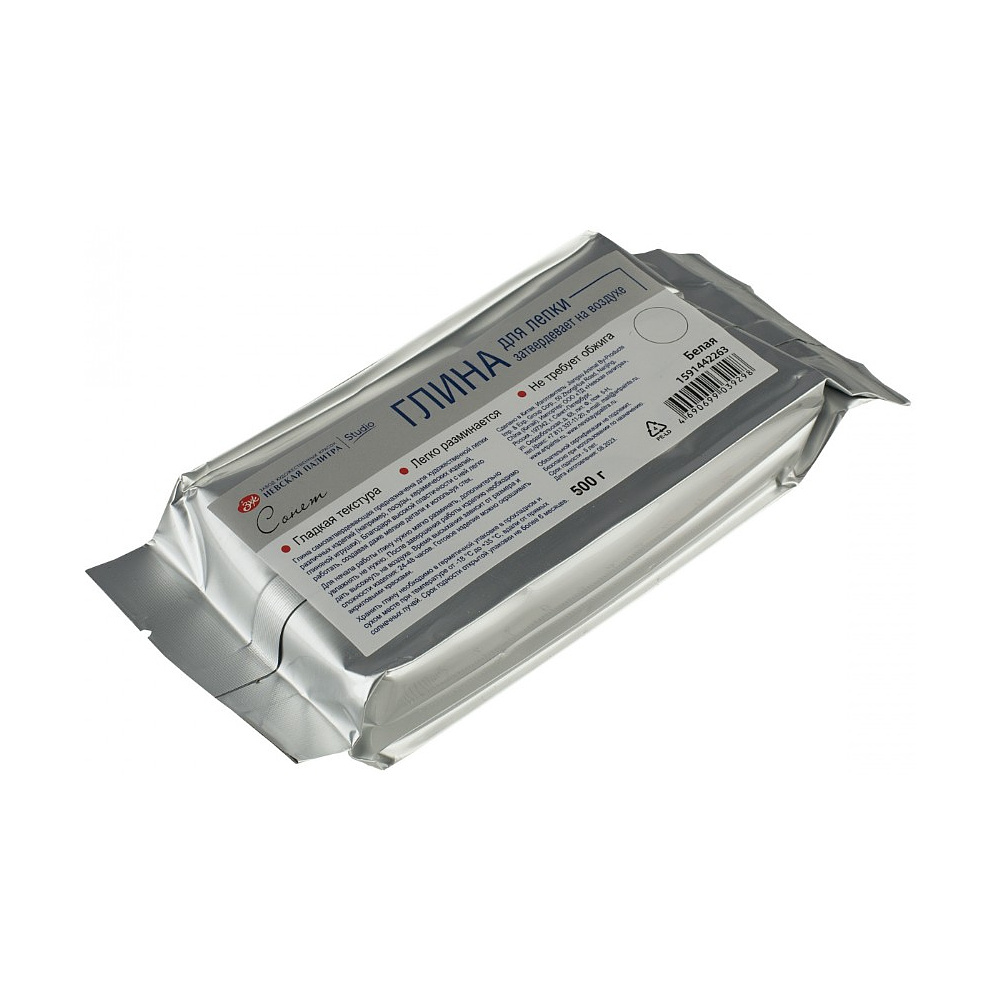 Глина для лепки "Сонет", cамозатвердевающая, 500 гр., белая