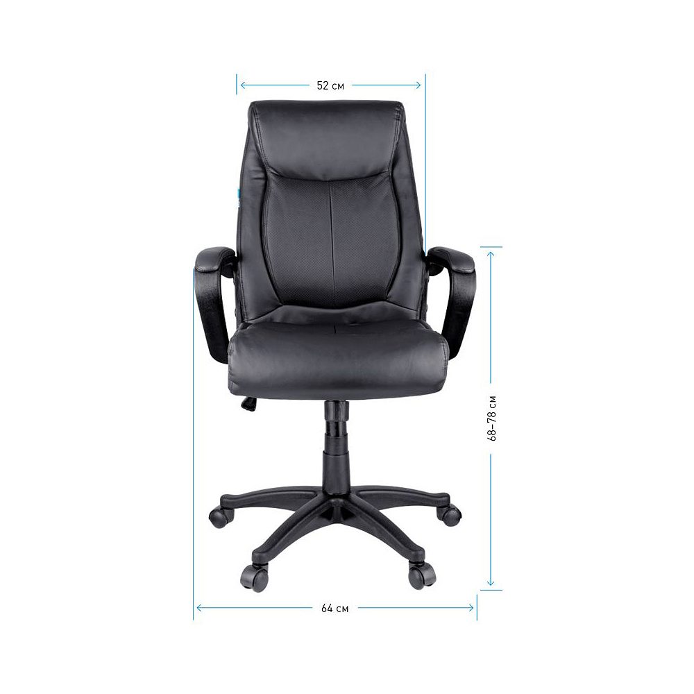 Кресло для руководителя Helmi "HL-E02 Income", экокожа, пластик, черный - 6