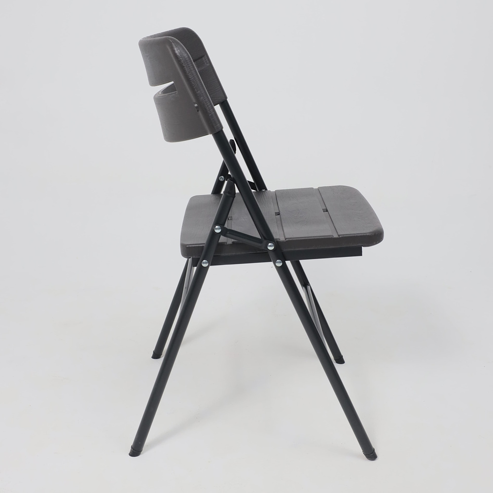 Стул складной, пластик, темно-серый - 7