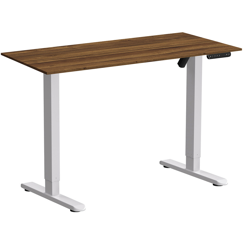 Стол с электроприводом WellDesk Basic 1300x675х18 белый/дуб хантон темный (9191460+9178197)