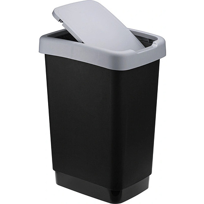 Урна для мусора IDEA, 25 л, пластик, черный, серый - 4
