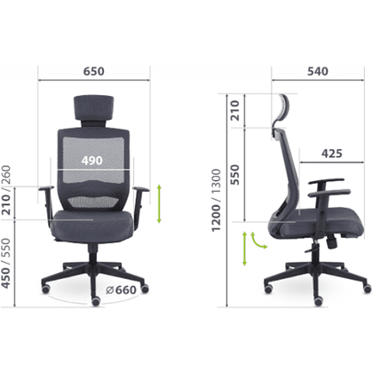 Кресло для руководителя "UTFC Гарвард СН-500", сетка, пластик, черный - 5