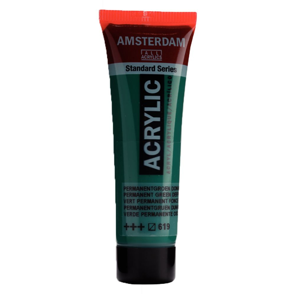 Краски акриловые "Amsterdam", 619 зеленый темный, 20 мл, туба
