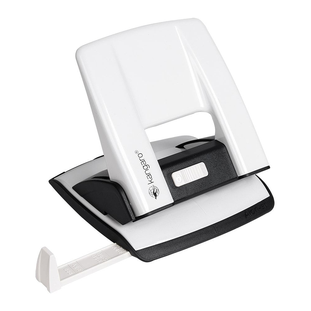 Дырокол Kangaro "Aion-30", 30 листов, белый металлик