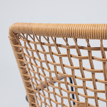 Кресло садовое AksHome BERGAMO, PE искусственный ротанг, черный, коричневый - 14