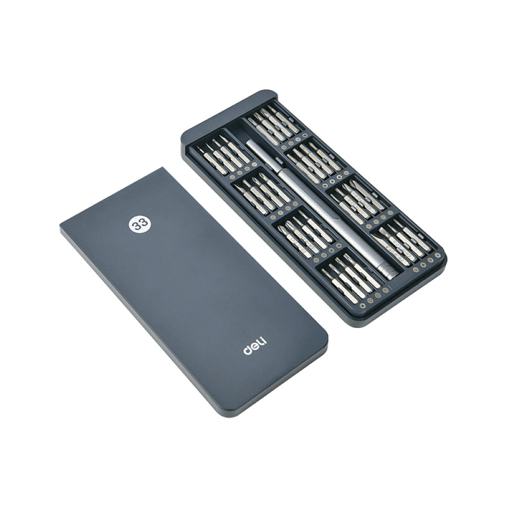 Отвертка ударная с набором бит Deli YS EDL241033, 33 штуки, металлический кейс