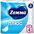 Бумага туалетная Zemma Плюс, 4 рулона, 2 слоя, белый