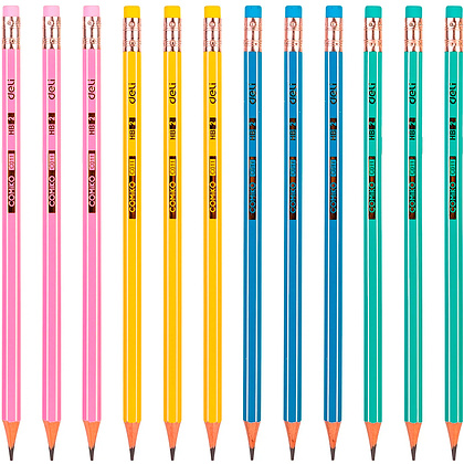 Карандаш простой "Comico", HB, с ластиком, ассорти - 3