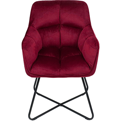 Кресло AksHome FLORIDA, велюр, бордовый, металл черный - 2