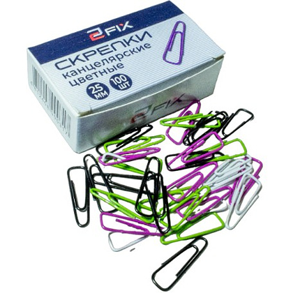 Скрепки цветные треугольные "Бугинком", 25 мм, 100 шт, ассорти 977142 ...