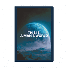 Блокнот "This is a man’s world", A5, 80 листов, темно-синий, срез голографический