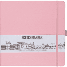 Скетчбук "Sketchmarker", 80 листов, 20x20 см, 140 г/м2, розовый 