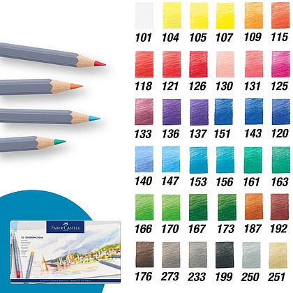 Карандаши цветные акварельные "Goldfaber Aqua", 36 цветов, металлическая упаковка - 4