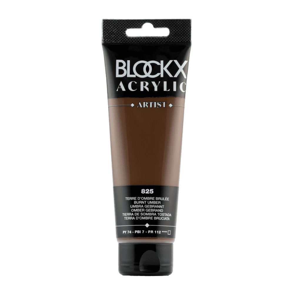 Краски акриловые "Blockx", 825 умбра жженая, 120 мл