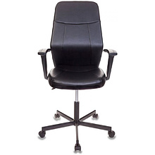 Кресло для персонала "Бюрократ CH-605", экокожа, металл, черный